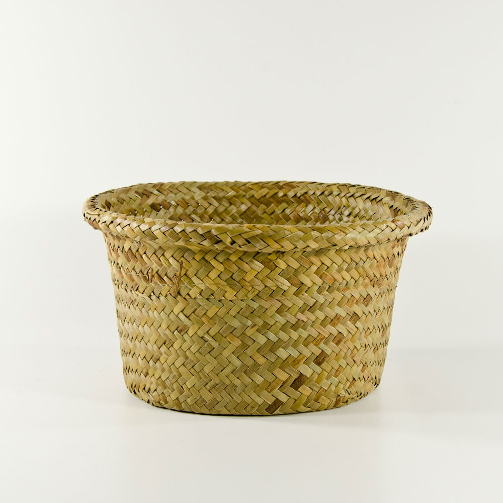 8" Round Palm Wicker Basket