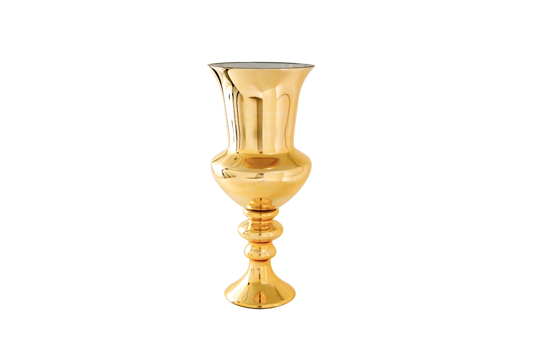 Metallic Gold Glass Classic Pedestal Urn 20" Tall