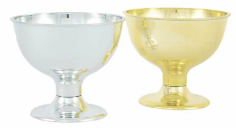 Gold or Silver Plastic Centerpiece Bowls 4.5"