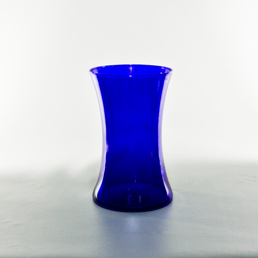 Glass Gathering Vase 8" cobalt blue