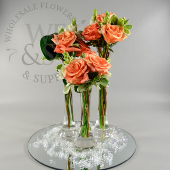 Short Glass Tower Vase  8"