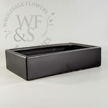 Ceramic Rectangular Container in Black For Centerpieces 12" Long 2