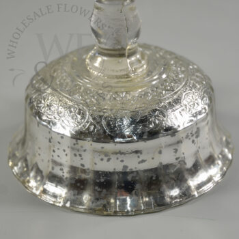 Silver Mercury Glass Pedestal Vase  4.8"  tilted