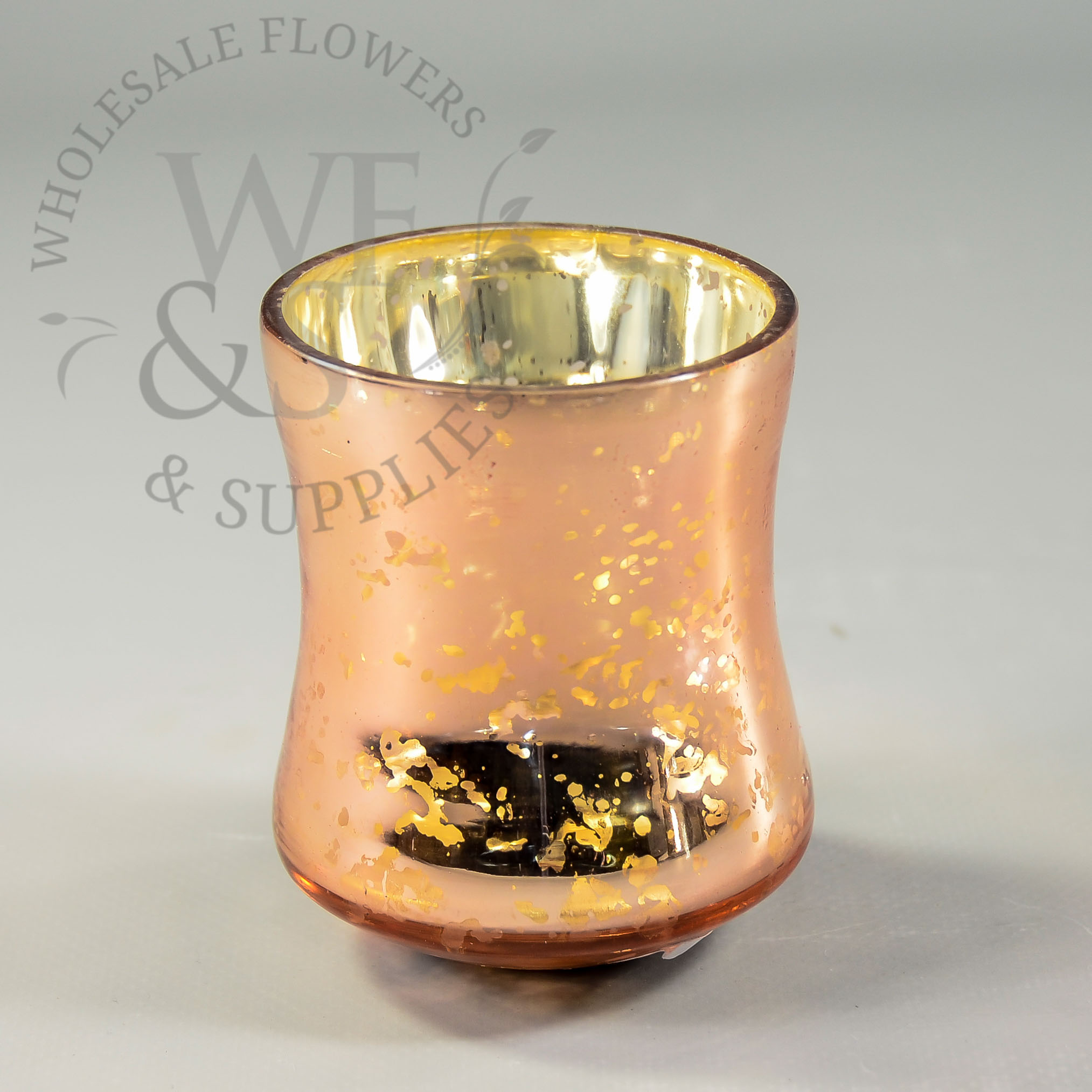 Rose Gold Mercury Glass Candle Holder