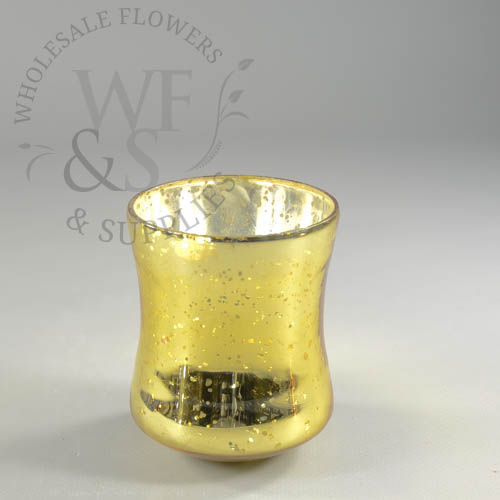 Mercury Gold Glass Candle Holder