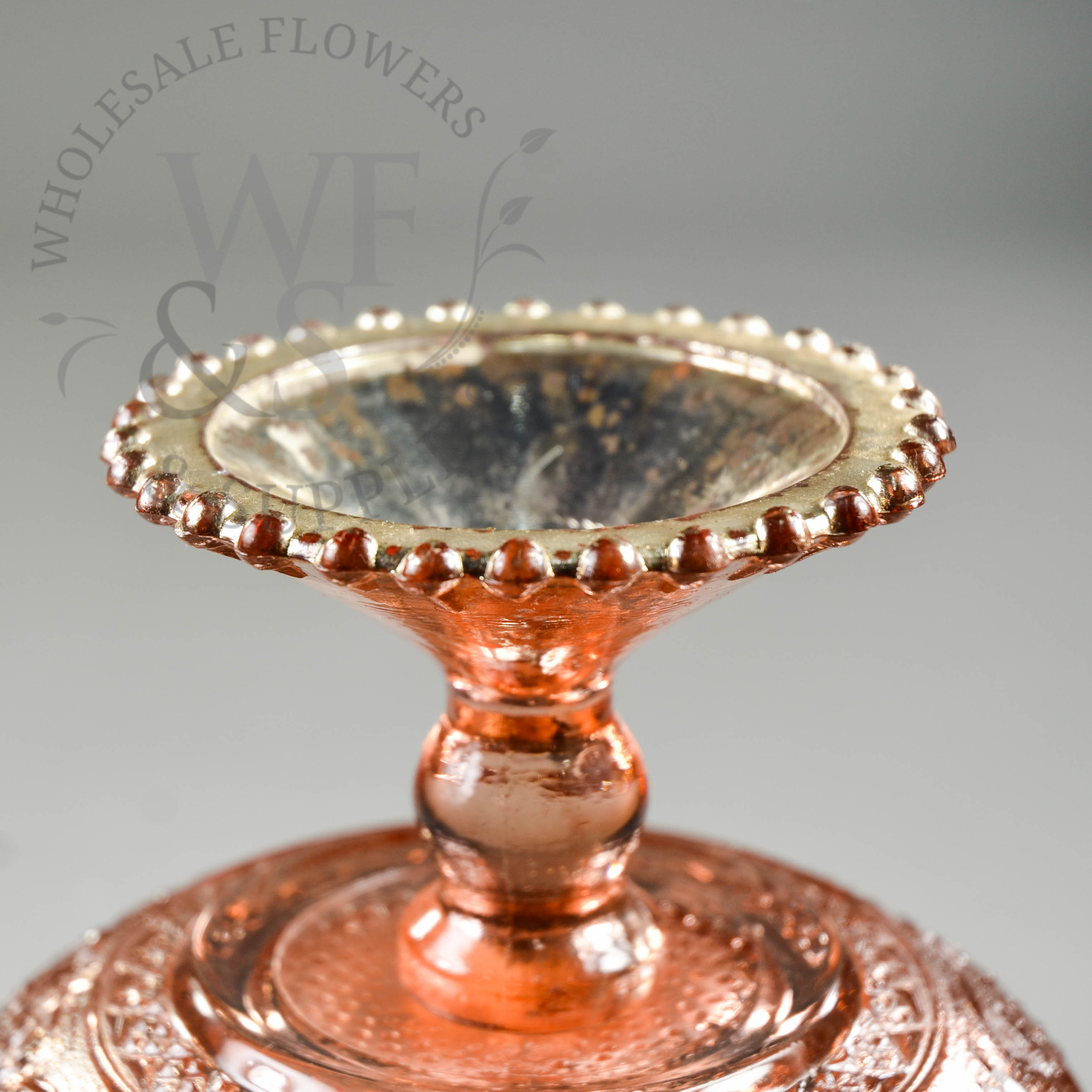 Rose Gold Glass Pedestal Vase  bottom