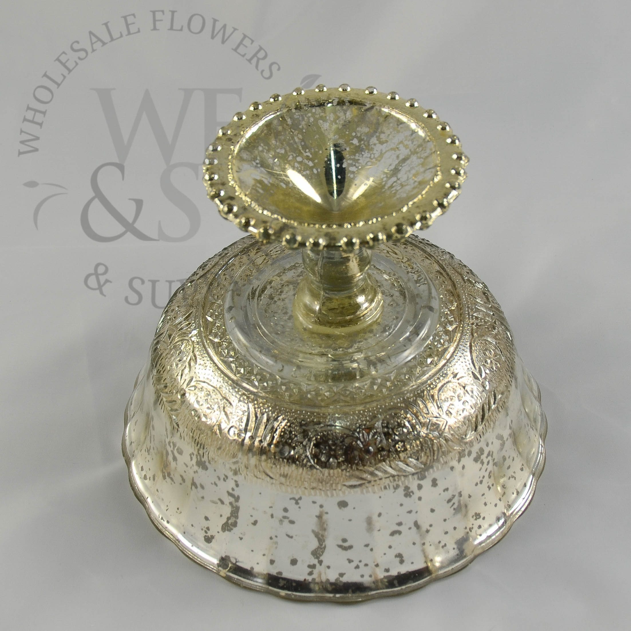 Silver Glass Pedestal Bowl  Bottom