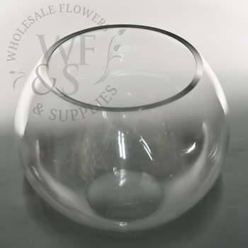 Clear Glass Bubble Bowl 10" Top View