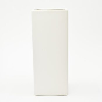 12 inch tall White Square Vase 2