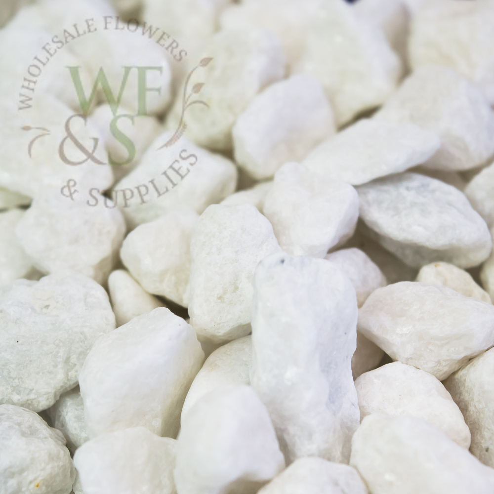 Decorative Rocks in white  1lb bag.