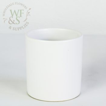 White Cylinder Ceramic Vase 4" x 3.8"