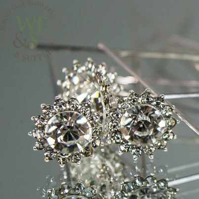 Floral Pins Wedding Bouquet Diamond Decor 24 pack