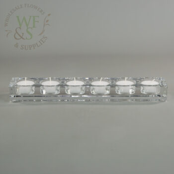 Crystal clear glass candle holder