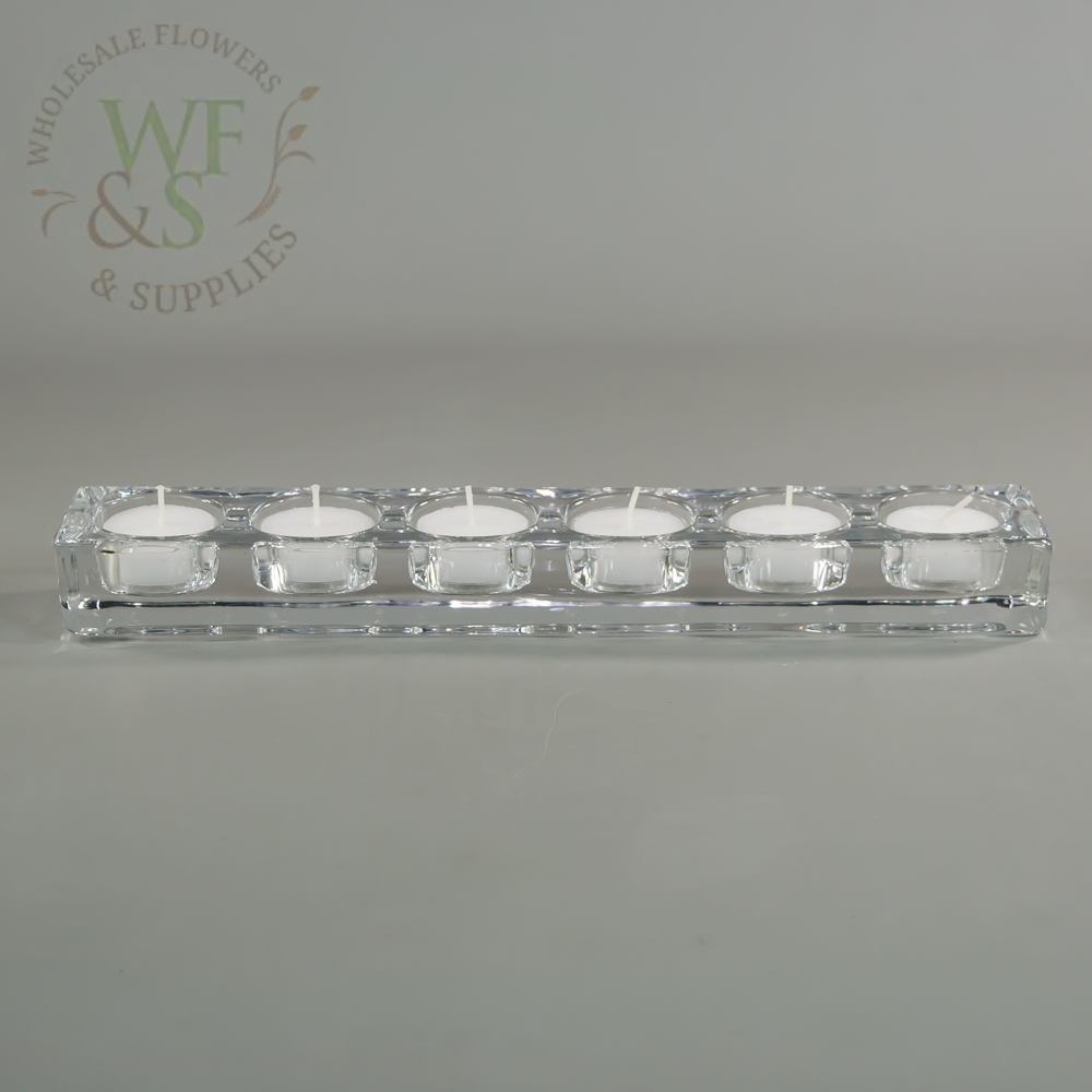 Crystal clear glass candle holder