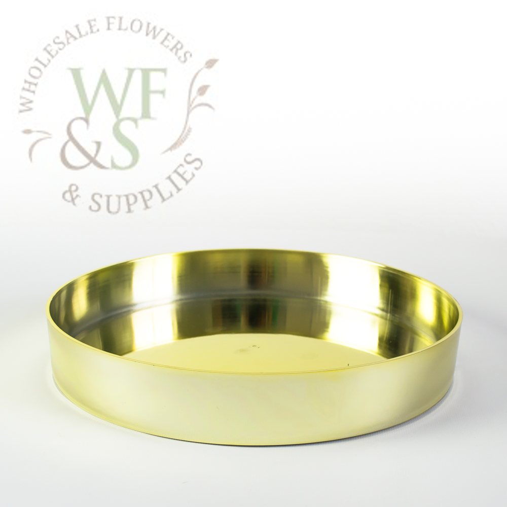 Gold Plastic Cylinder Tray 10.8"