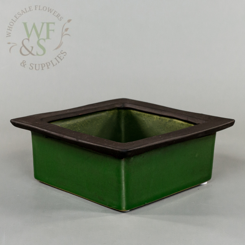 Green and Brown Square Stacking Ceramic Containers 9