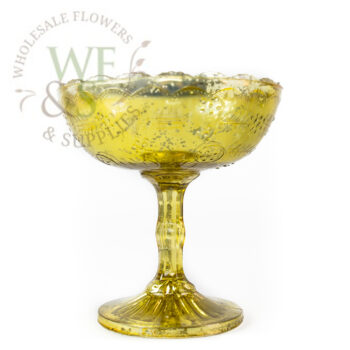 Gold Glass Pedestal Bowl 6"