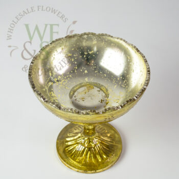 Gold Glass Pedestal Bowl 6"-2