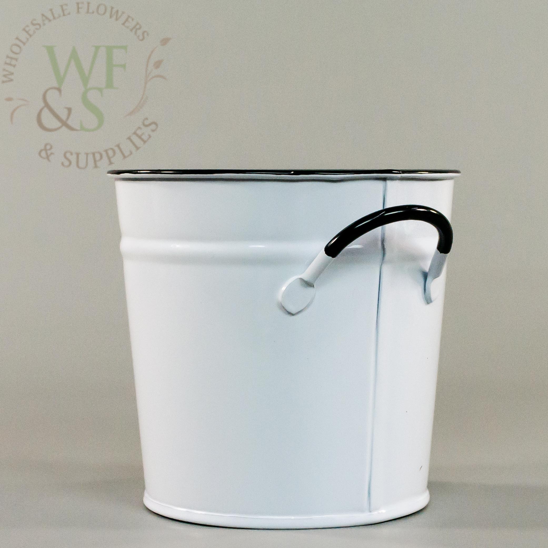 White Enamel Look Pale Bucket 5"  2