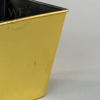 Metallic Gold Recycled Plastic Square Tapered Pot  2