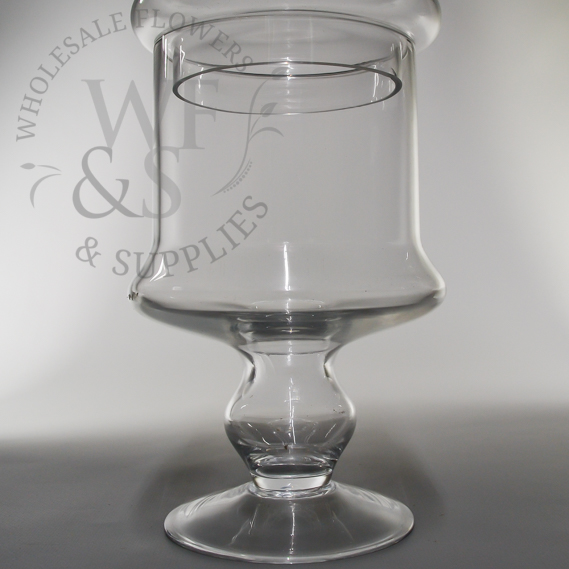 Glass Cylinder Candy Vases with Lids 19"H base