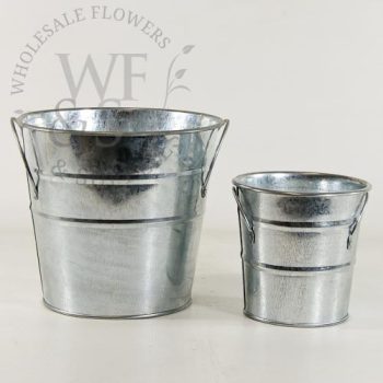 6.25" Galvanized Metal French Flower Bucket