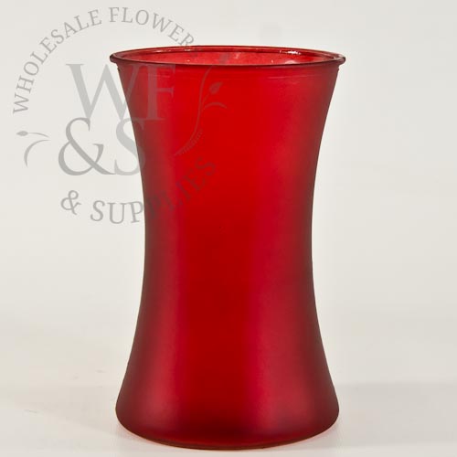 Matte Red Gathering Vase Glass