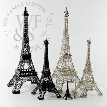 Mini Metal Eiffel Towers Black and Silver- 9.75"