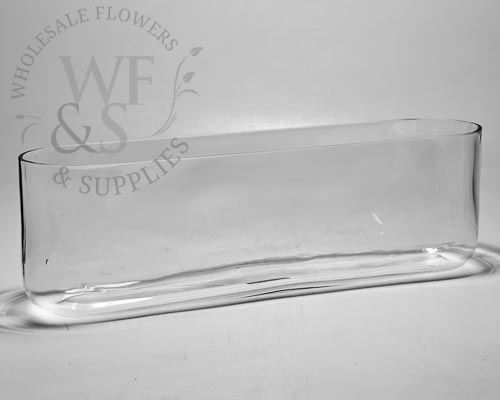 Rounded Trough Glass Vase Clear