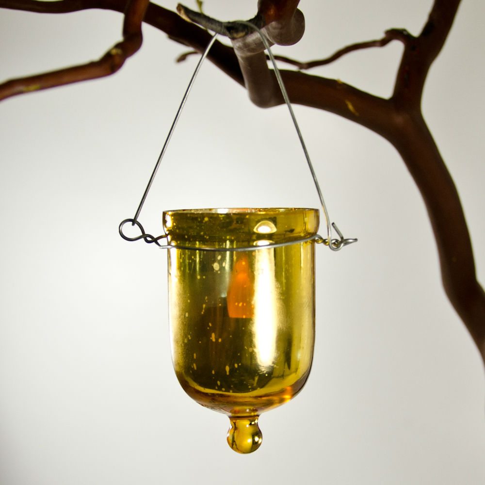 Gold Mercury Glass Hanging votive holder