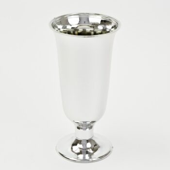 8 inch Silver Plastic Chalice Vase