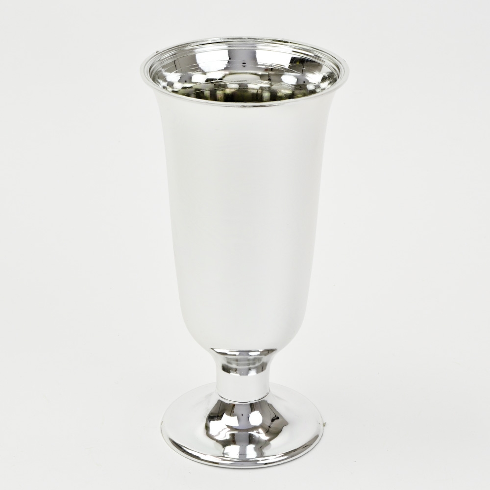 8 inch Silver Plastic Chalice Vase