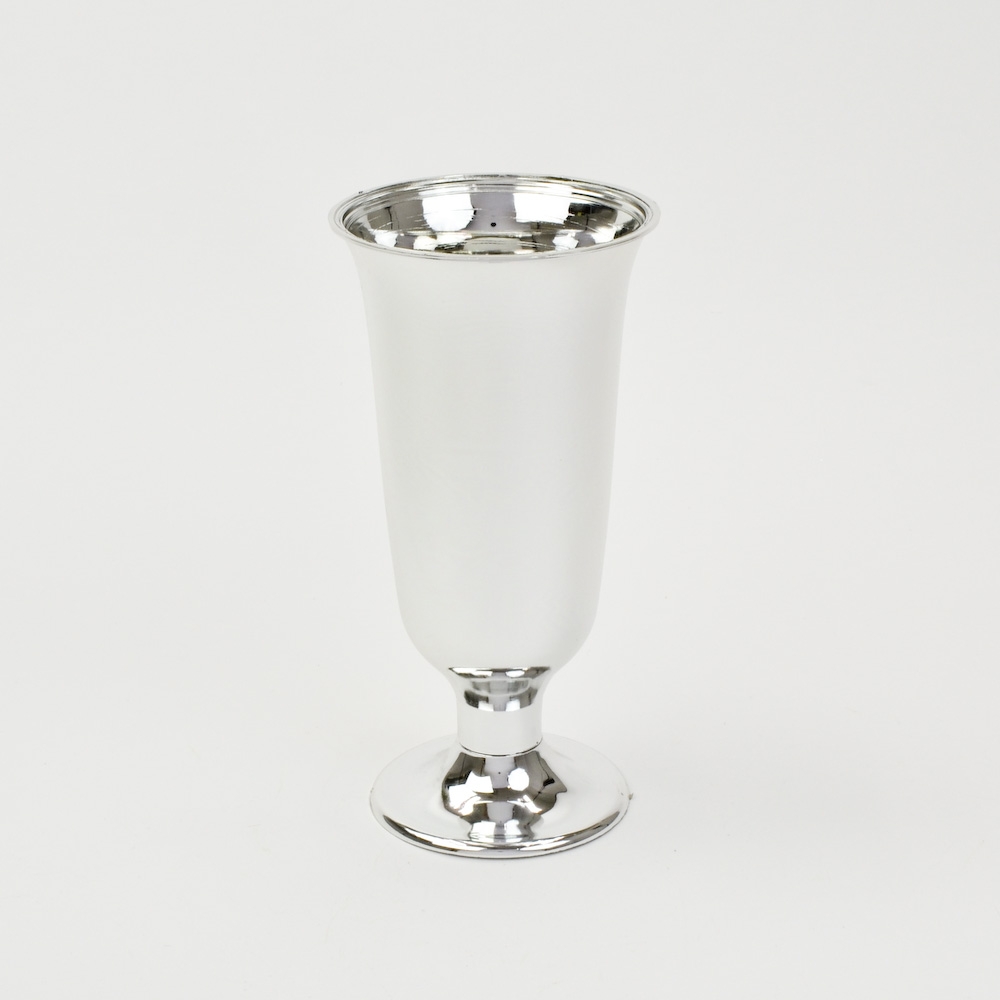 8 inch Silver Plastic Chalice Vase 2