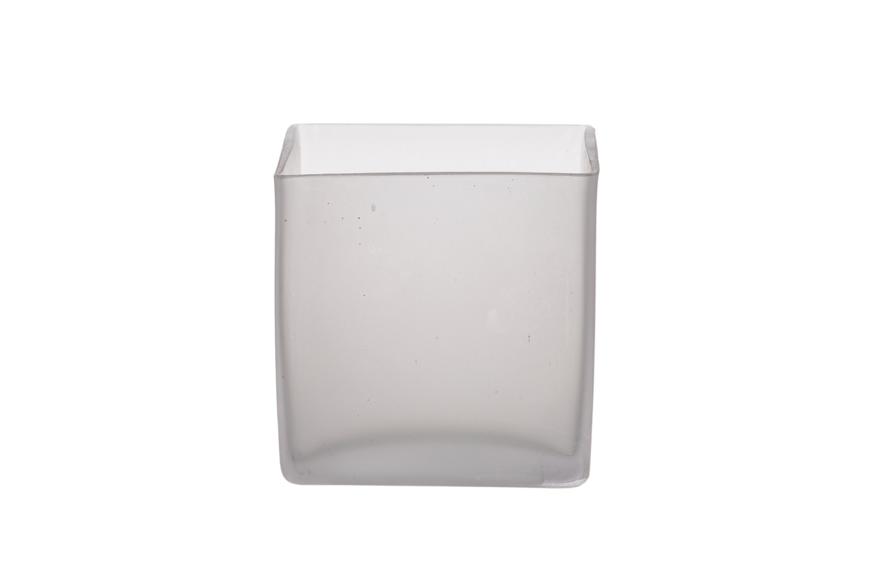 Square Frosted Glass Cube Flower Vase 4-inch x 4-inch