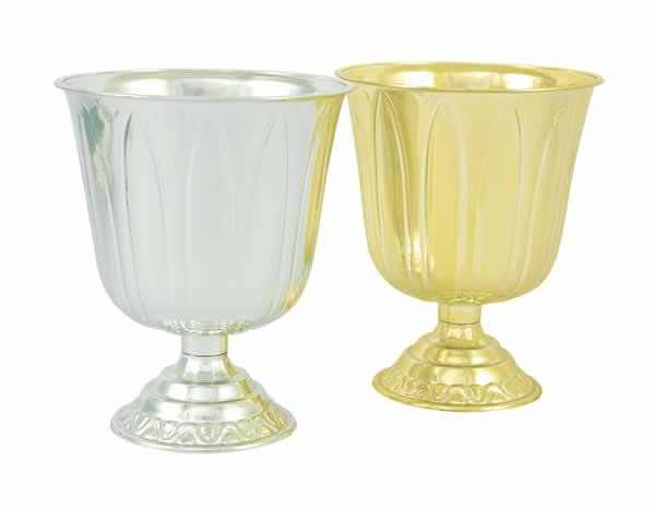 Gold or Silver 8½" Plastic Urn Vases